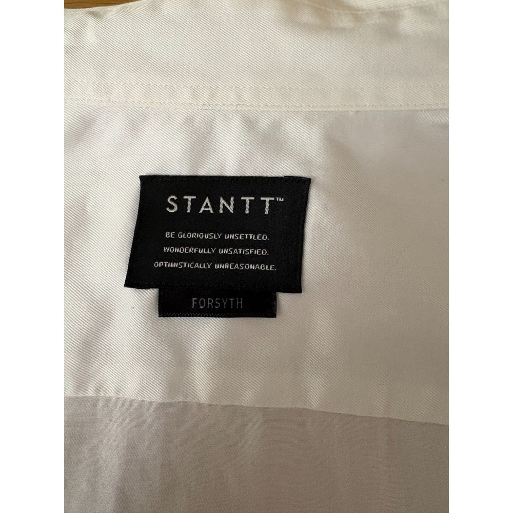 Stantt Forsyth White Button Down Shirt Mens Medium Cotton Dress Shirt - Picture 5 of 8